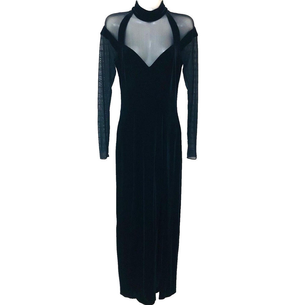 Black Velvet Womens 4 Prom‎ Evening Dress Night Way Event Whimsigoth Witchy Goth